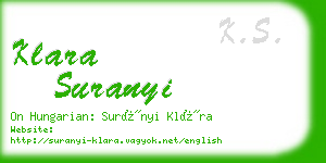 klara suranyi business card